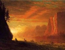 Bierstadt Albert Deer at Sunset. , 