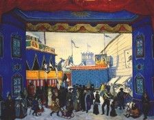benois petrushka set-of-act-i (st-petersburg-booths) 1911. ,  