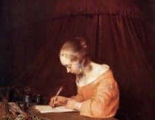 Borch ter Gerard Woman writing a letter Sun. Borch,  