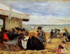 Boudin Eugne On the beach Sun. , 