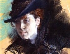 Boldini Giovanni Girl In A Black Hat. Boldini, 