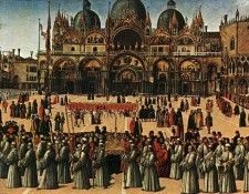 Procession in plaza EUR. , 