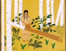 BirdAgnes-ChippewaWomanStrippingBirchBark-sj. , 