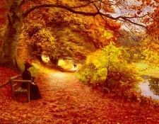 Brendekilde Hans Anderson A Wooded Path In Autumn. Brendekilde  