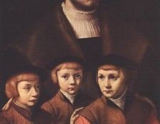 BRUYN Barthel Portrait Of A Man With Three Sons. , 