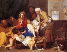 LE BRUN Charles Holy Family With The Adoration Of The Child. ,  