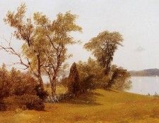 Bierstadt Albert Sailboats on the Hudson at Irvington. , 