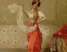 Ballesio Francesco The Oriental Dancer Pencil Watercolor and Gouache on Paper. Ballesio 