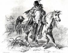 06 A Blackfeet warrior on horseback KarlBodmer sqs. , 