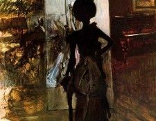 Woman in Black who Watches the Pastel of Signora Emiliana Concha de Ossa 1888. Boldini, 