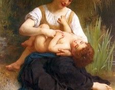 Adolphe Juene Fille Et Enfant (Mi-Corps). ,  