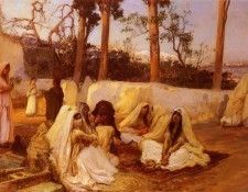 Bridgman Frederick Arthur Women At The Cemetery, Algiers. ,  