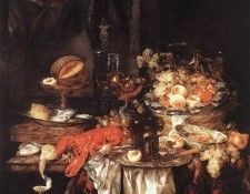 BEYEREN Abraham van Banquet Still Life With A Mouse. Beyeren,  