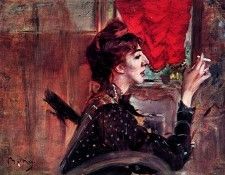 The Red Curtain. Boldini, 