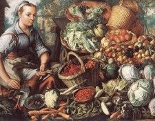 BEUCKELAER Joachim Market Woman With Fruit Vegetables And Poultry. Beuckelaer 