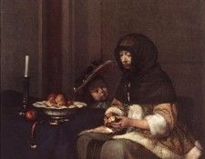 TERBORCH Gerard Woman Peeling Apple. Borch,  