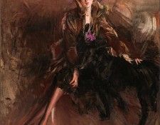 Signora con Levriero Nero. Boldini, 