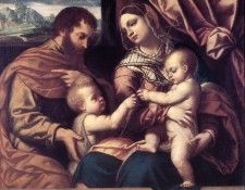 MORETTO da Brescia Holy Family. ,  