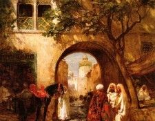 Bridgman, Frederick Arthur - By the City Gate (end. ,  