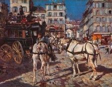 Bus on the Pigalle Place in Paris. Boldini, 