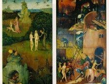 Paradise and Hell left and right panels of a triptych WGA. , 