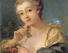 Young Woman with a Bouquet of Roses. , 