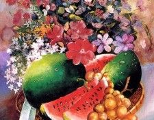 Benjie Baylon - Harvest Still Life (mouthpainted), De. Baylon, 