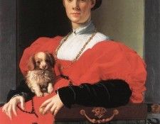 Bronzino Portrait of a Lady with a Puppy. , 