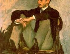 BAZILLE   PORTRAIT OF RENOIR 1867 OIL ON CANVAS. , 