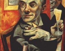 beckmann self-portrait with champagne glass 1919. , 