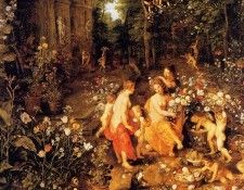 Jan Bruegel - Flora au jardin, De. ,   (1568-1625)