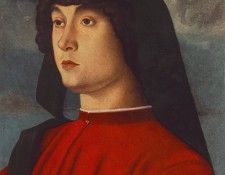 Portrait of a young man in red EUR. , 