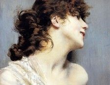 Boldini Giovanni Profile Of A Young Woman. Boldini, 