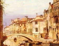 Brandeis Antonietta A Gondola On A Venetian Backwater Canal. , Antonietta