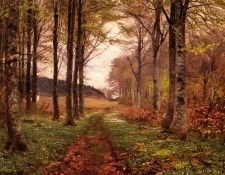 Brendekilde Hans Anderson A Woodland Landscape. Brendekilde  