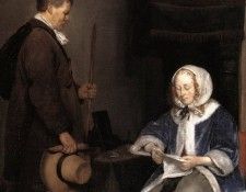 TERBORCH Gerard Lady Reading A Letter detail. Borch,  