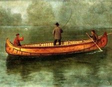 Bierstadt Albert Fishing from a Canoe. , 