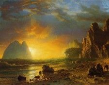 Bierstadt Albert Sunset on the Coast. , 