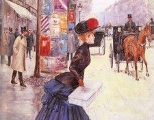 Beraud Jean Jeune Femme Traverrsant Le Boulevard.  