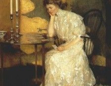 benson girl playing solitaire 1909.   