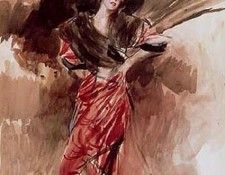 Signora in Abito Rosso 1916. Boldini, 