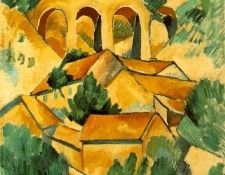 Braque Viaduct at LEstaque, 1908, Paris Pompidou. , 