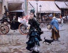 Crossing the Street 1875. Boldini, 