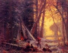 Bierstadt Albert Moose Hunters- Camp. , 