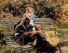 Sentada en el Jardin. Boldini, 