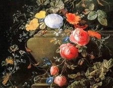 Broeck van den Elias Still life of roses and wild flowers Su. , 