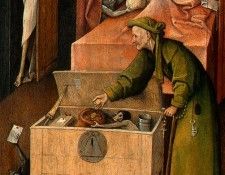 BOSCH DEATH AND THE MISER, C. 1485-1490 DETALJ 3 NGW. , 