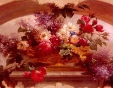 Bidau Eugene Flowers In A Gilt Vase. Bidau, 