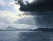 Bierstadt Albert Approaching Thunderstorm on the Hudson River. , 