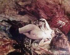 Naked Young Lady with Blanket. Boldini, 